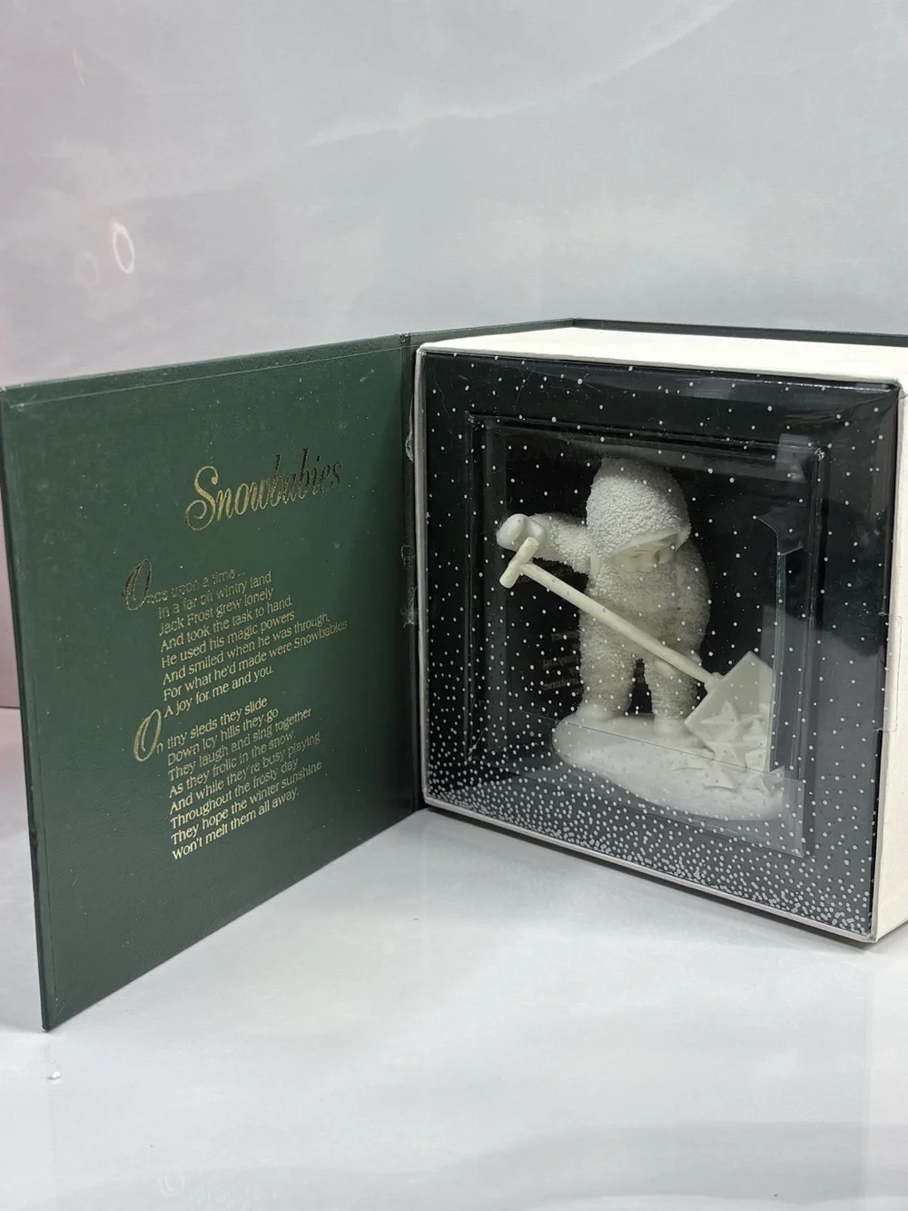Department 56 Cream Snowbabies Shoveling Snow Figurine